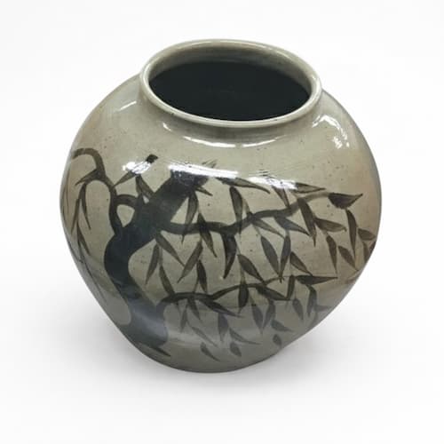 十三代 中里太郎右衛門「白鷺文 壺」