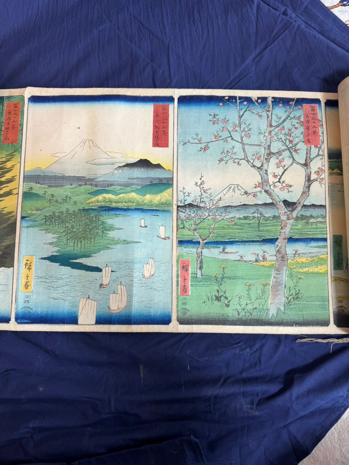 初代 歌川広重「富士三十六景 武蔵野毛横はま/武蔵越かや在」