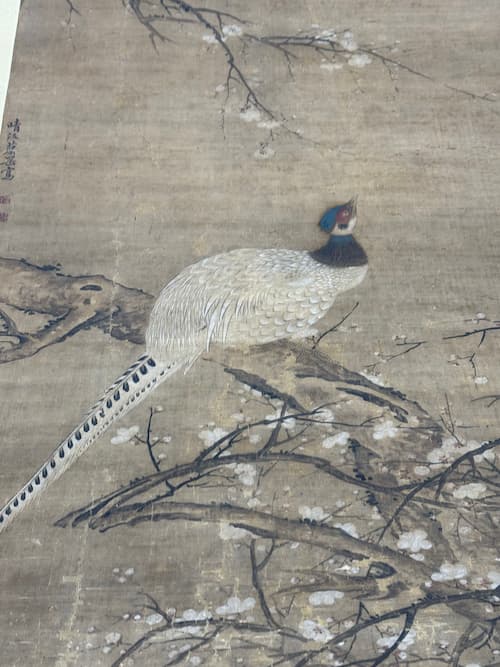 晴江蔡岳｢古梅白雉子図｣