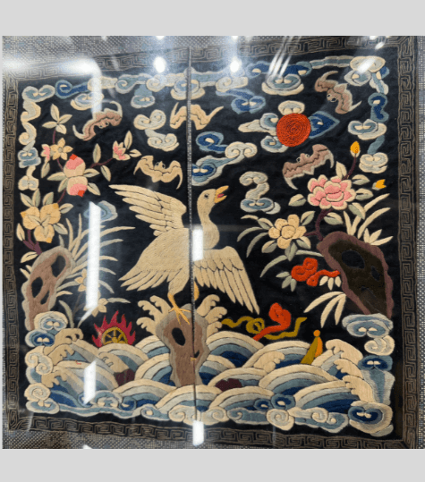 中国 刺繍文官補子(ほし)