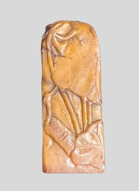 寿山石 印材 蓮と鳥図