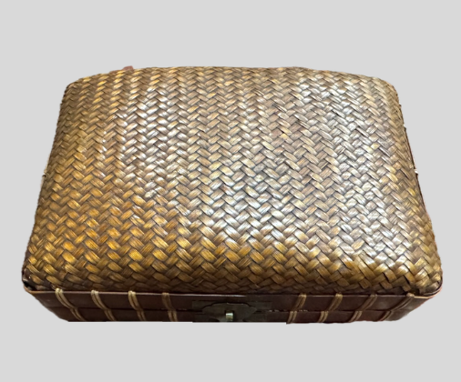 竹網代編 弁当箱