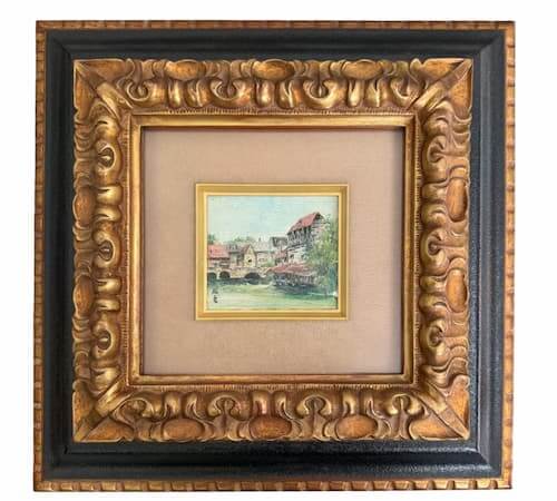 向井潤吉 ミニアチュール｢フランス シャルトルの河｣