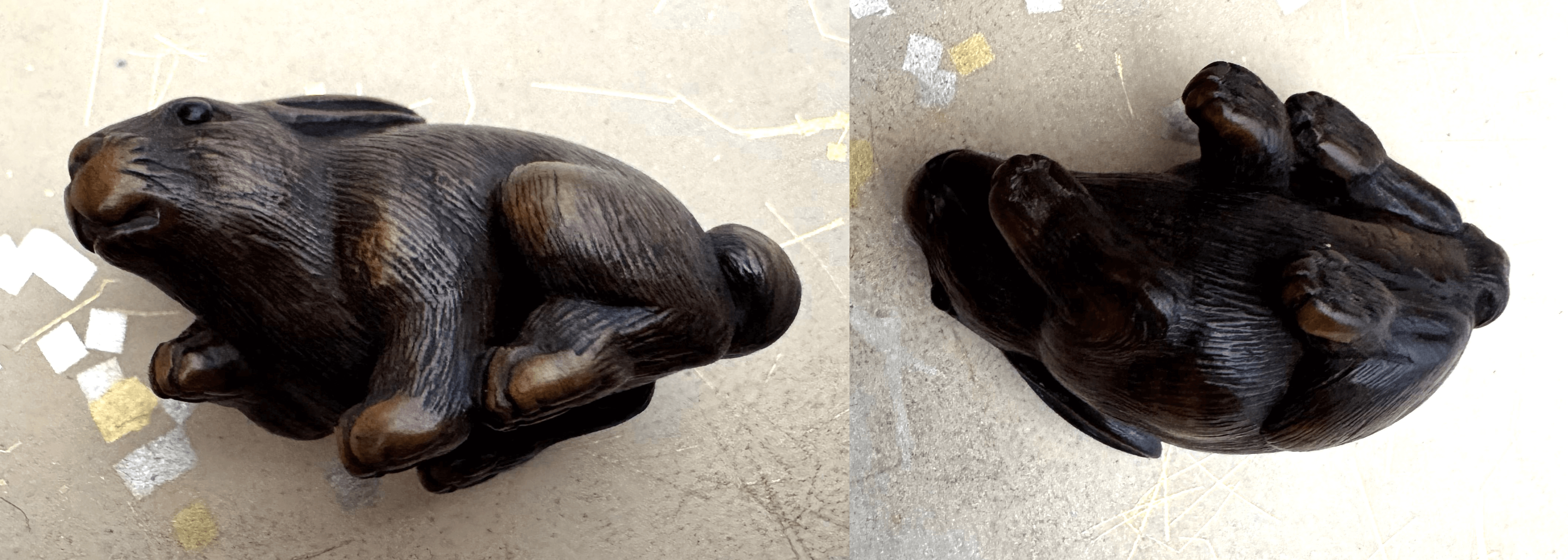 根付 虎渓（こけい）兎