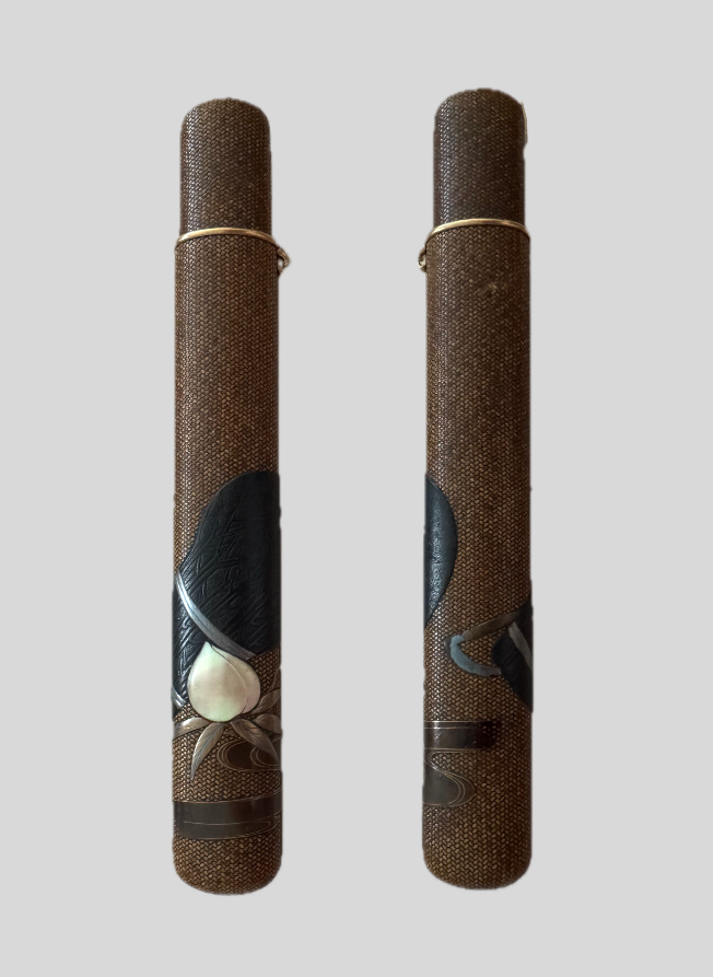 網代編 螺鈿蒔絵 煙管入