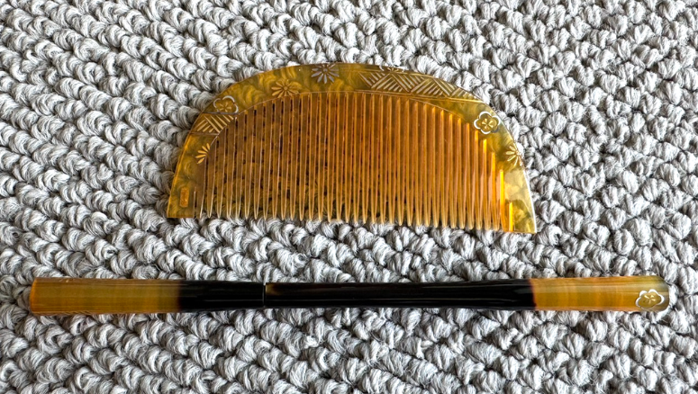白鼈甲製 櫛・笄セット