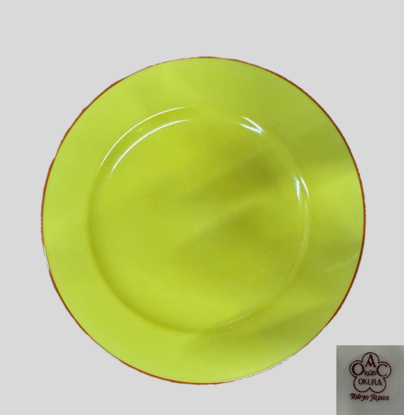大倉陶園 色蒔きイエロー 皿