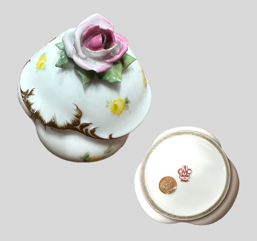 大倉陶園 ローズ ボンボニエール 小物入れ