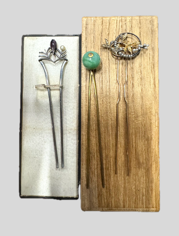 銀・翡翠 簪コレクション