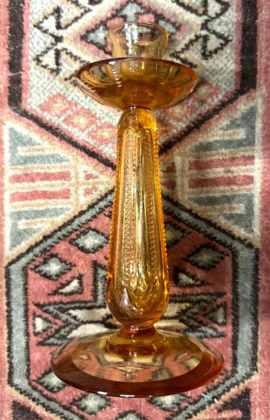 アンバーガラス製 キャンドルスタンド