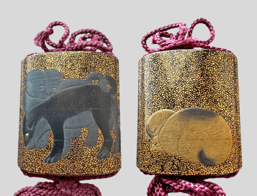 蒔絵印籠 仔犬図