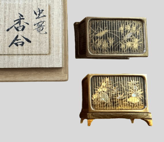 清瀬一光 金蒔絵螺鈿 虫篭香合