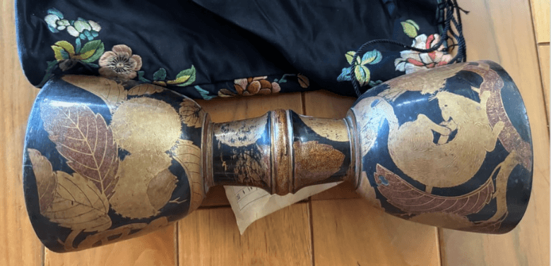 金蒔絵 小鼓胴(こづつみどう)