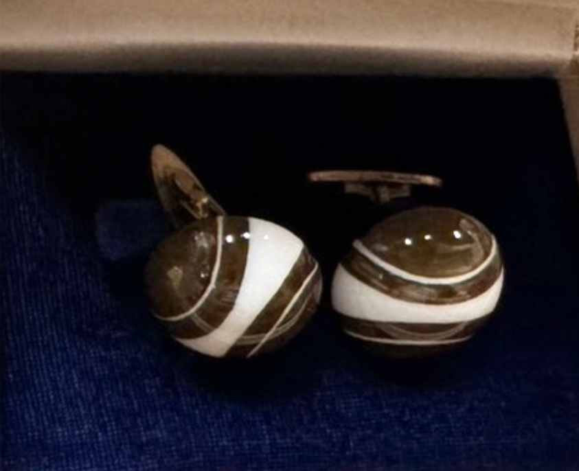 ジョージジェンセン(GEORG JENSEN)カフスボタン 縞瑪瑙