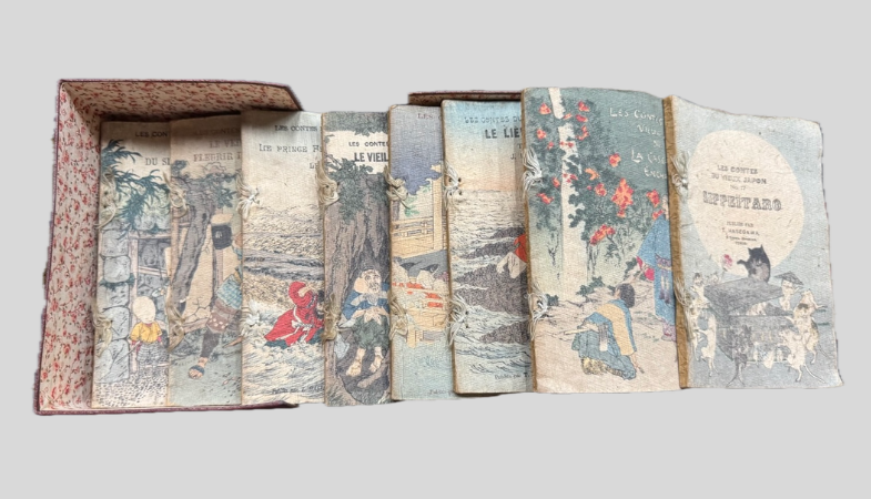 長谷川武次郎 ちりめん本 フランス語版セット