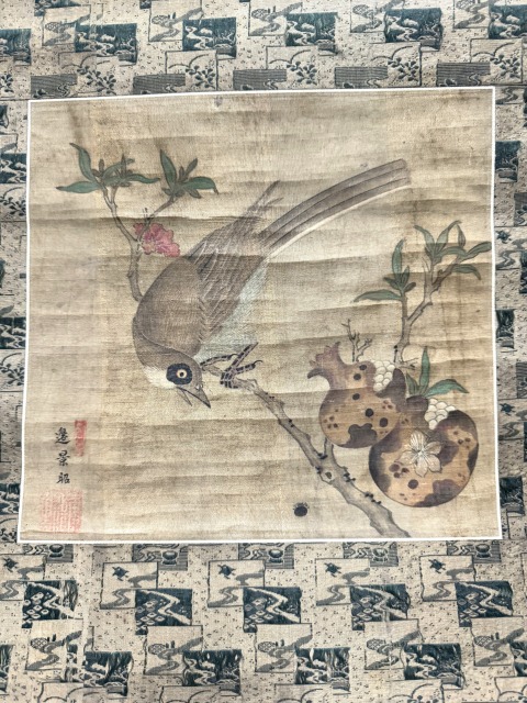 辺景昭・辺文進 花鳥図 掛け軸