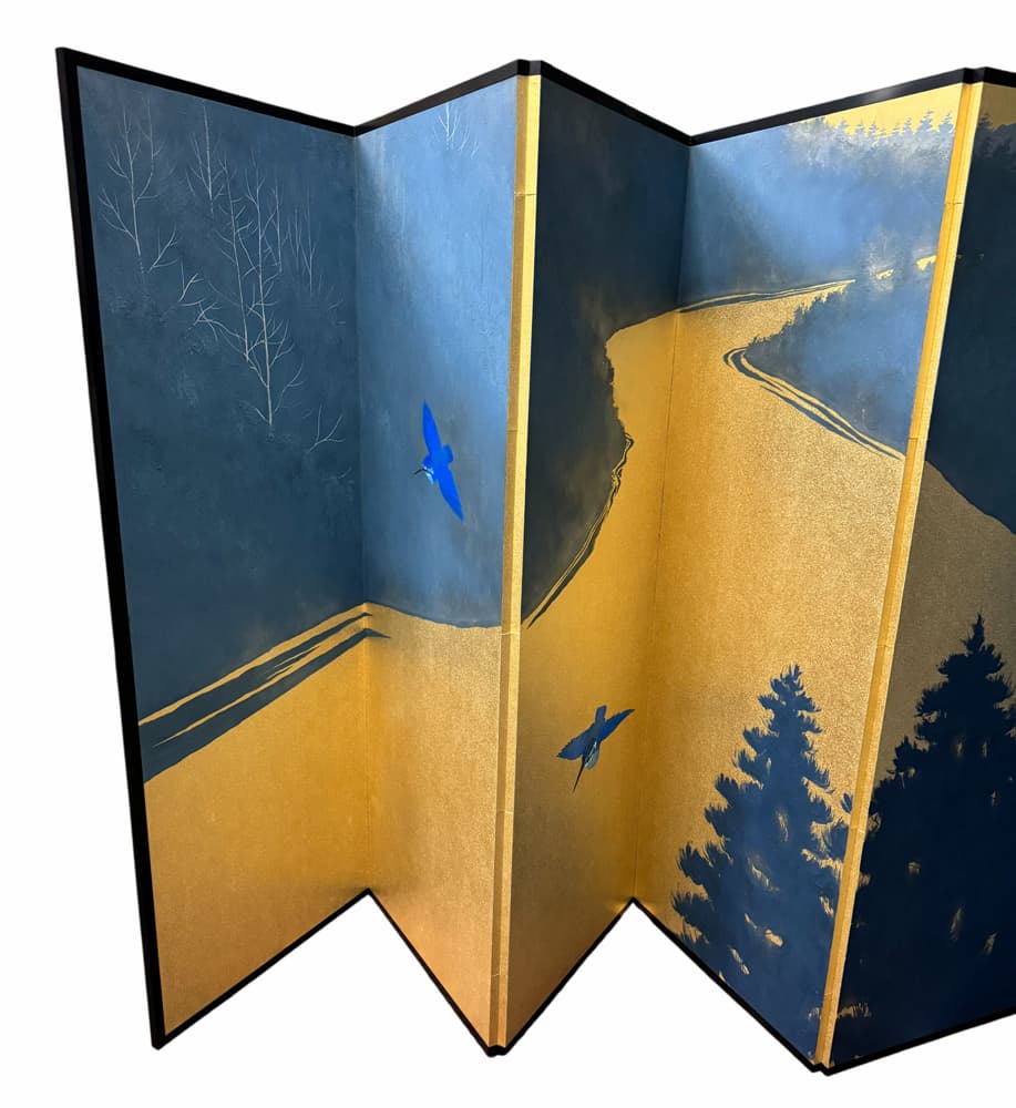 千住博 屏風「峡谷」