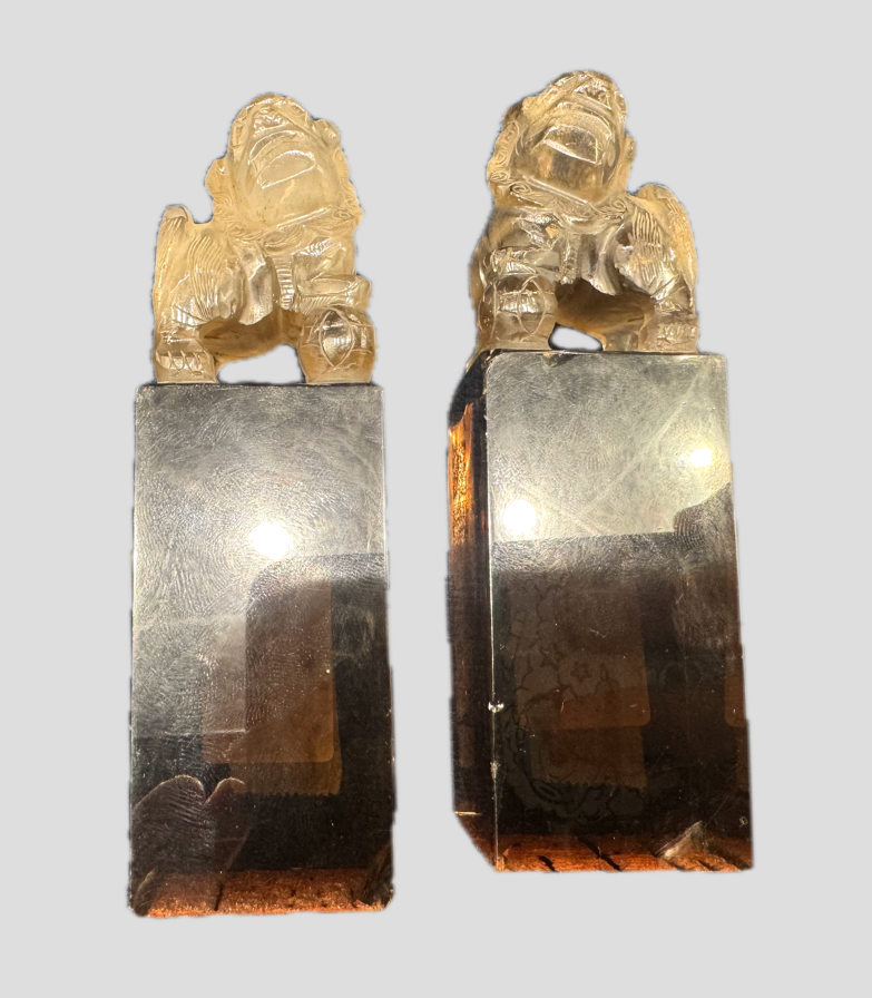 水晶 獅子鈕 印材