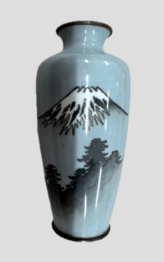 七宝焼 花瓶 富士山