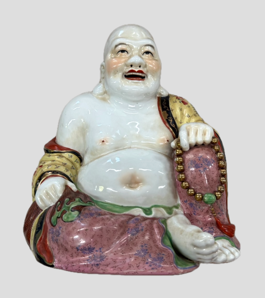 粉彩 布袋座像