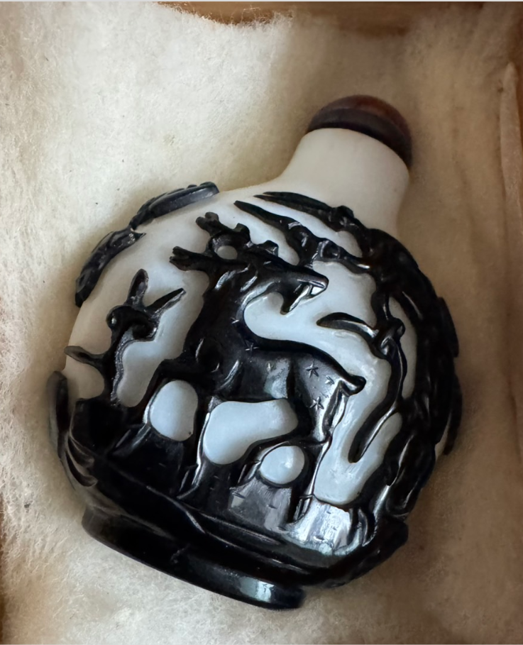 乾隆ガラス 鼻煙壺（びえんこ）鹿図