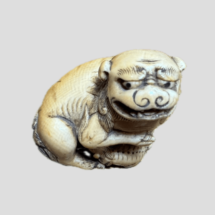 象牙 獅子根付