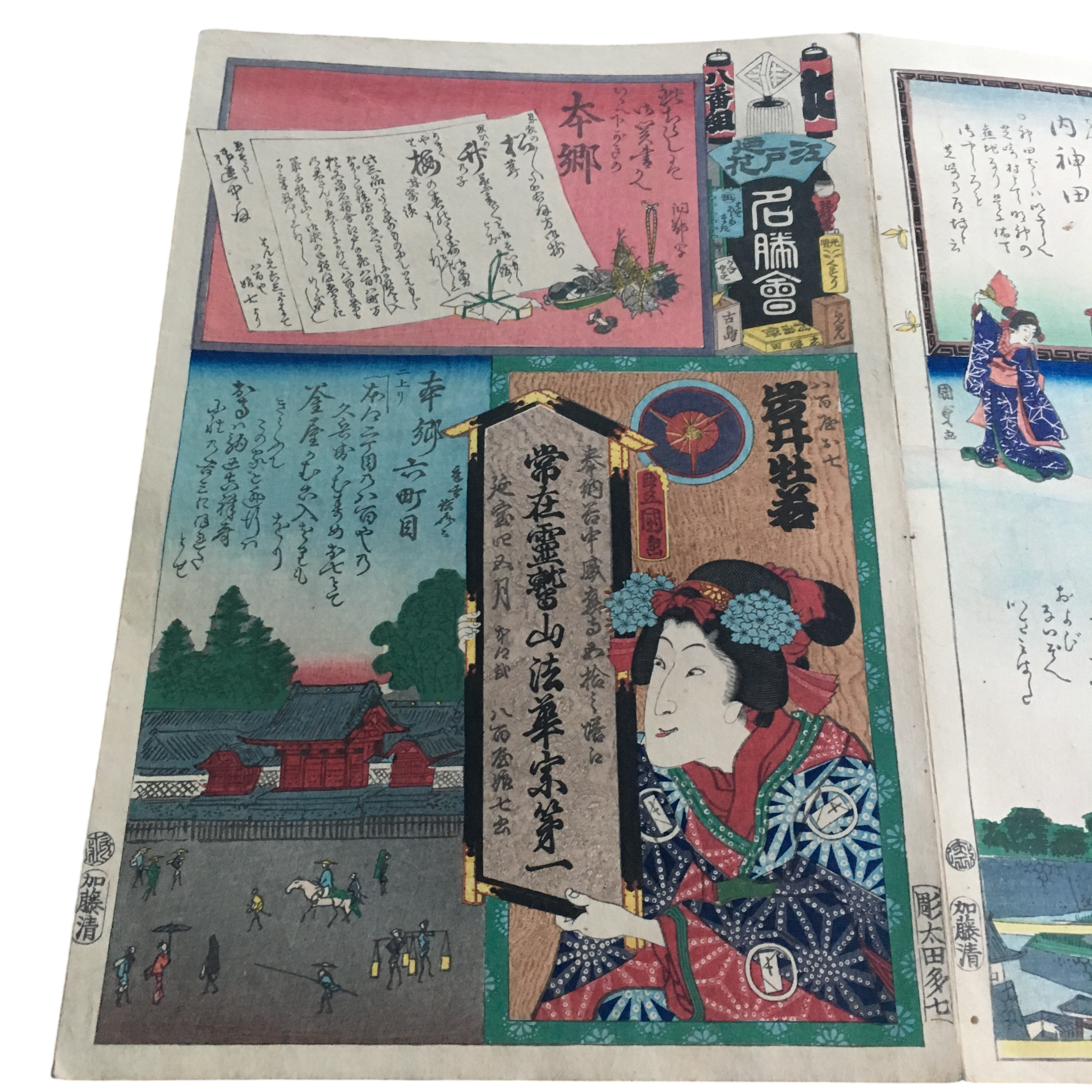 江戸の花名勝会「た 八番組 岩井杜若/本郷六町目/本郷」
