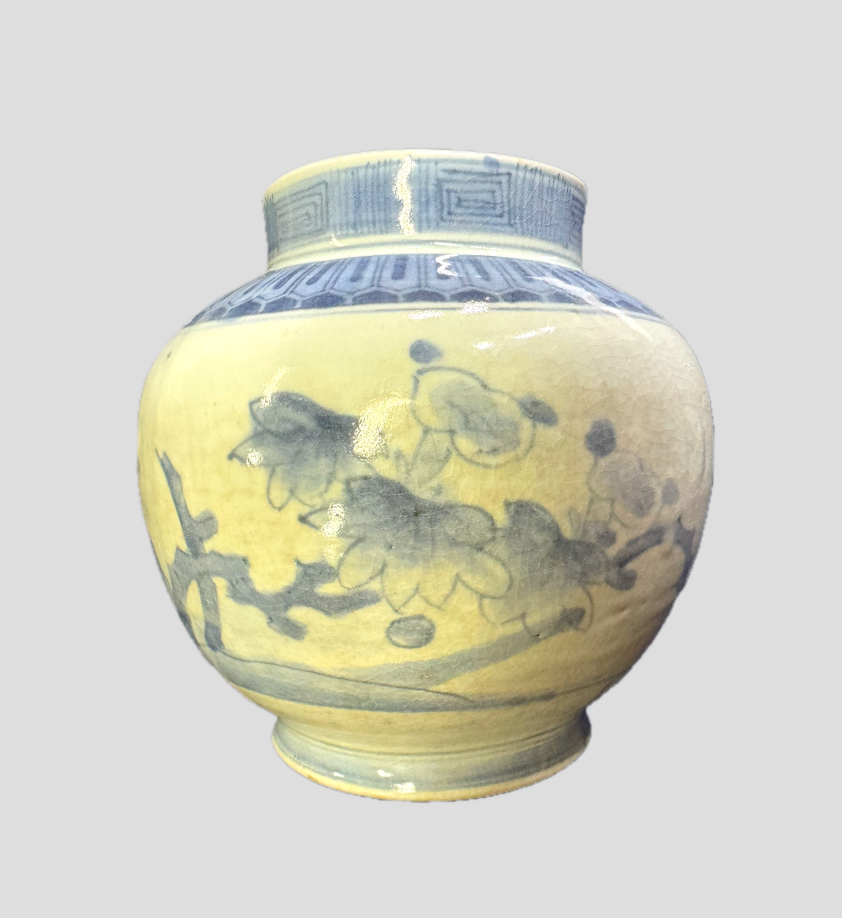 古伊万里染付 花文 壷