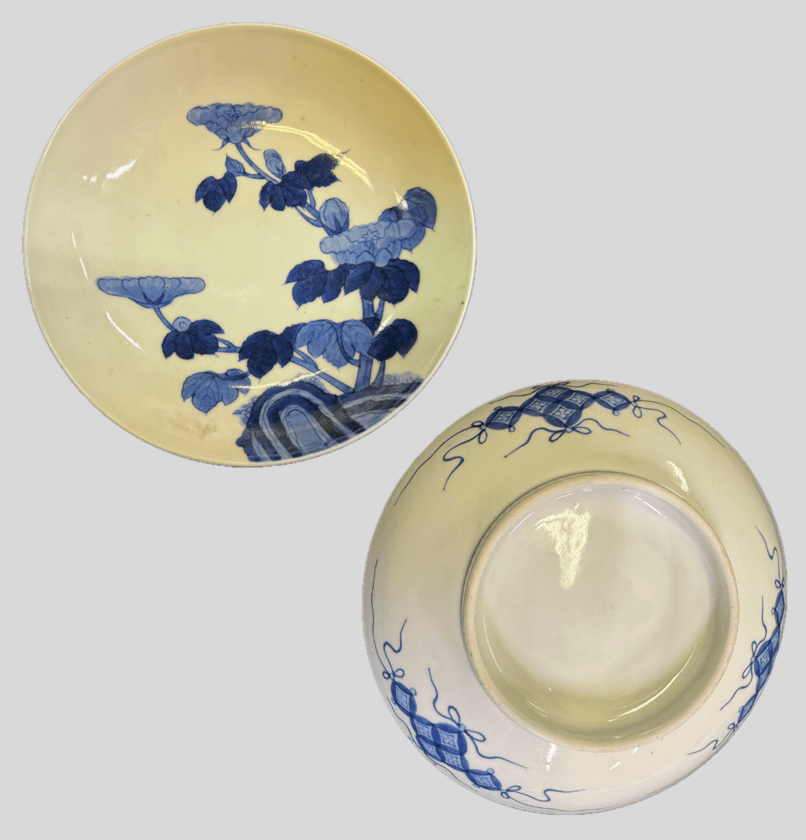 鍋島焼染付芙蓉文皿