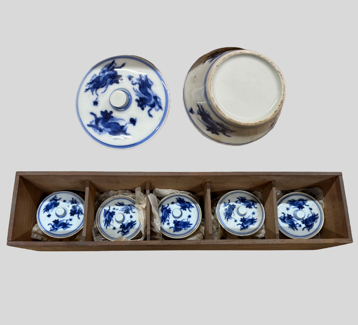 古伊万里染付蓋付碗