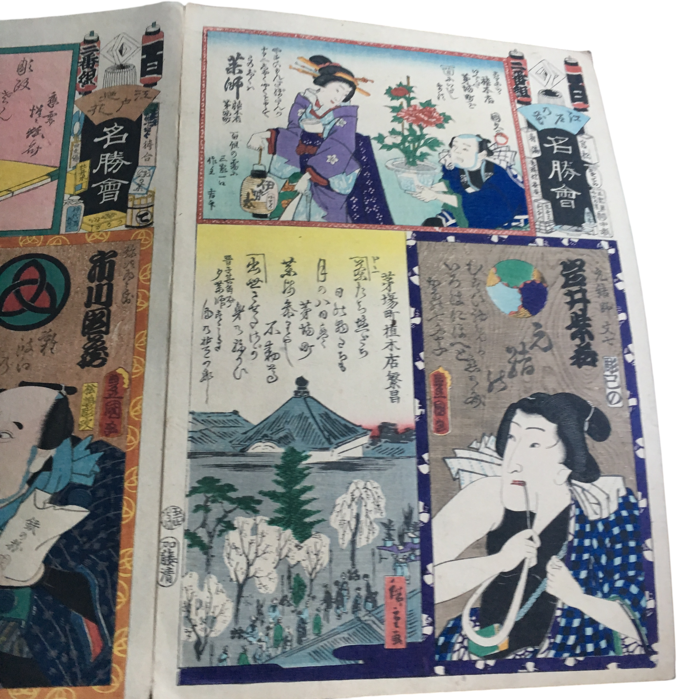 江戸の花名勝会「百 二番組 岩井紫若/茅場町」