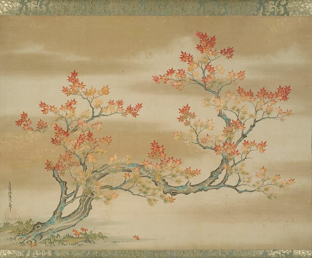 一品経懐紙(西行・寂蓮等十四枚) 附 (土佐光起)紅葉図