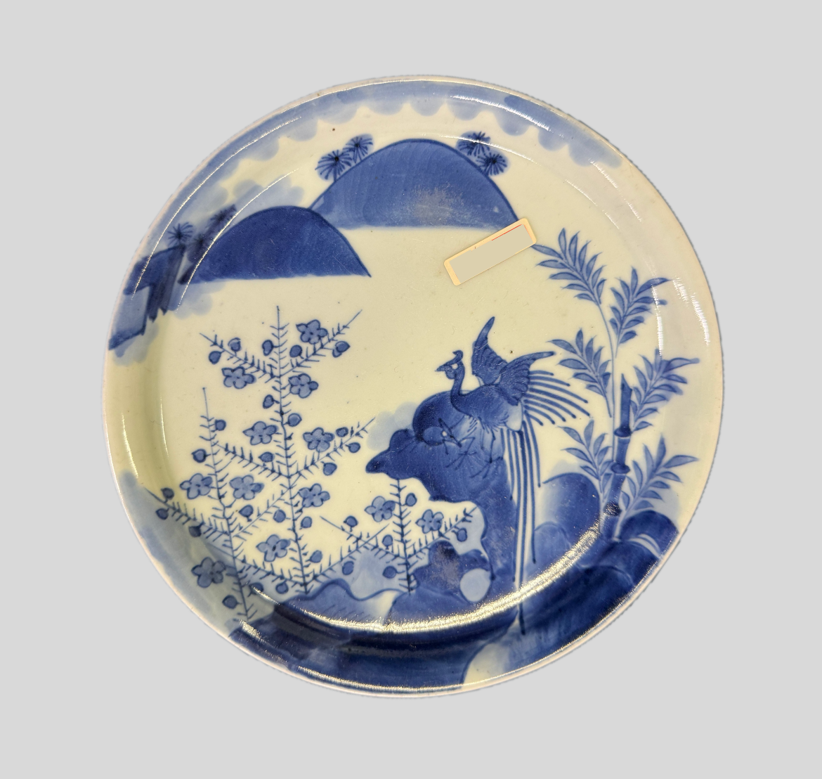 古伊万里 染付 鳳凰竹花文皿