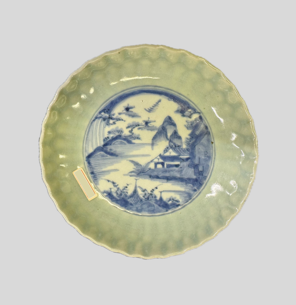 古伊万里 染付山水図皿