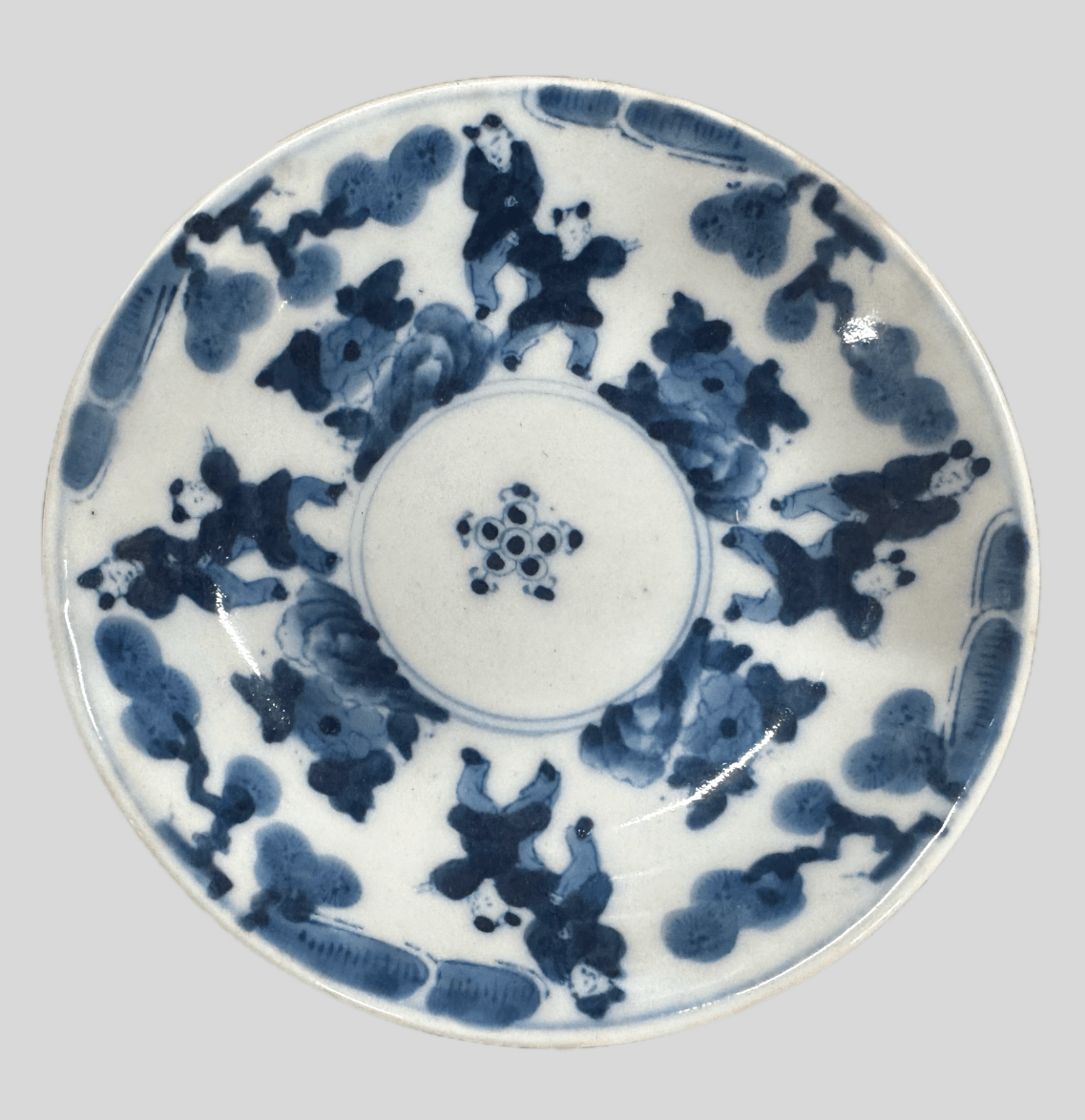 古伊万里 染付唐子文皿
