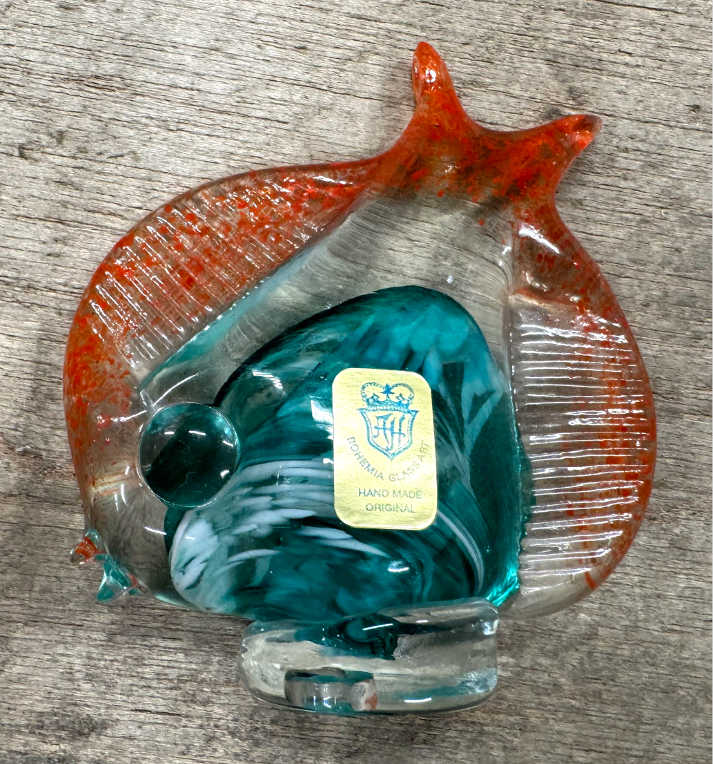 ボヘミアガラス(Bohemia Glass)魚オブジェ
