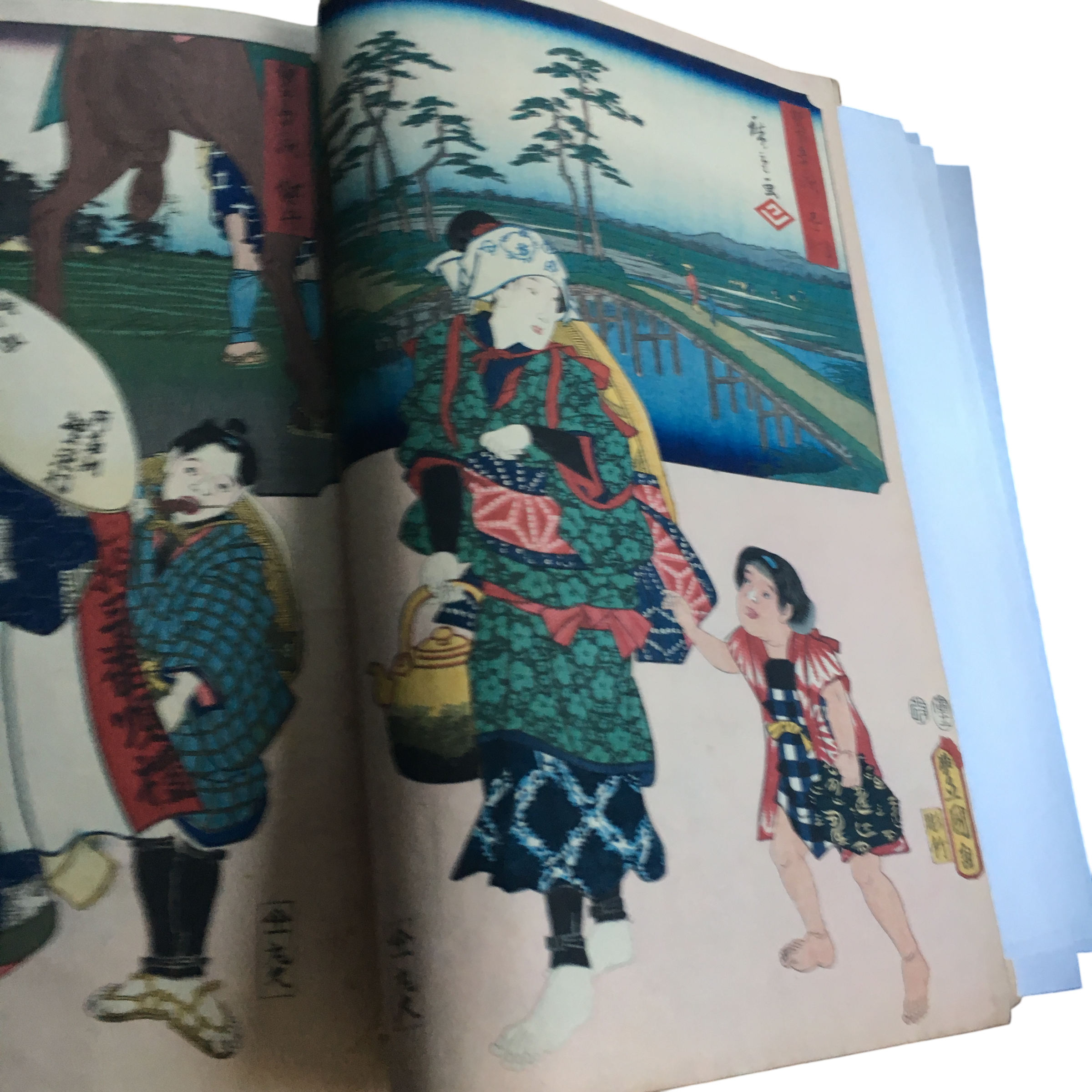 三代 歌川豊国・歌川広重「双筆五十三次 掛川 田舎娘」