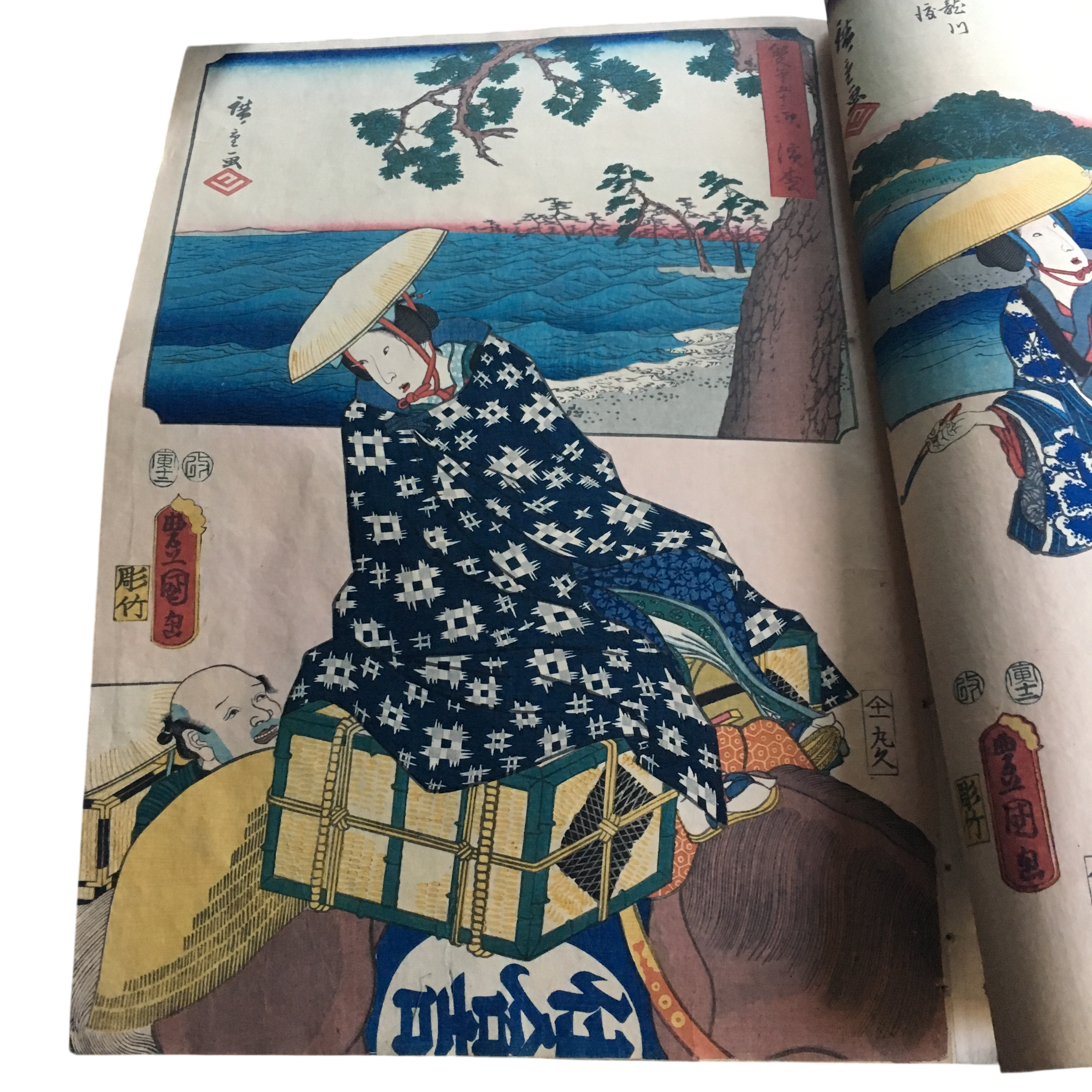 三代 歌川豊国・歌川広重「双筆五十三次 浜松 乗懸馬(乗掛馬)」