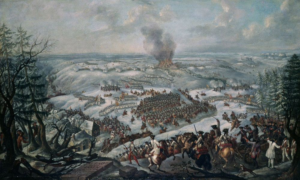 フランツ・パウル・フィンデニッグ画《マクセンの戦い》1760年頃(ウィーン軍事史博物館所蔵 / Public Domain)