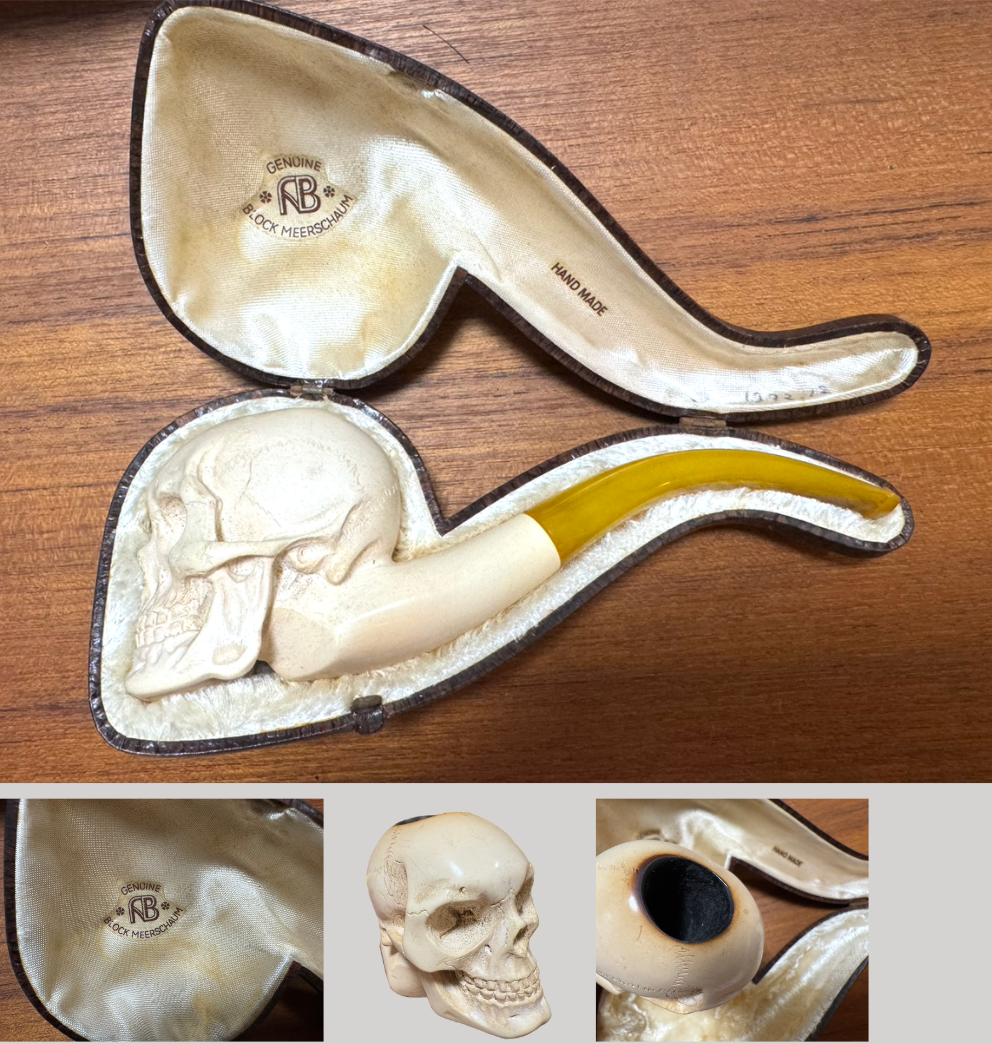アンドレアス バウアー社 メシャム(海泡石)彫刻パイプ 髑髏